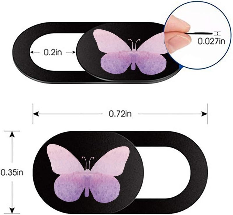 IMNEXT2U Webcam Cover Slide 6 Packs Ultra-Thin Camera Covers for Computer Laptop Desktop Smartphone to Protect Your Privacy and Security, Butterfly - Image 2